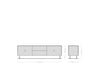 TV Stand Shavani 175cm 2 Doors 2 Drawers Acacia Wood Natural 4 Legs Black