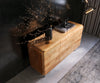 Sideboard Shavani 145cm 2 Doors 3 Drawers Acacia Wood Natural Oval Feet Silver