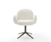 Dining Chair Nube Bouclé White Star Base 360° Swivel Titanium Pocket Springs With Rocking Function