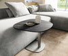 Side Table Aurora 60x60cm Ceramic Noir Desir Brown Metal Frame Silver