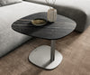 Side Table Aurora 60x60cm Ceramic Noir Desir Brown Metal Frame Silver