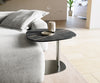 Side Table Aurora 60x60cm Ceramic Noir Desir Brown Metal Frame Silver