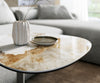 Side Table Aurora 60x60cm Ceramic Minas Melange Beige Metal Frame Titanium