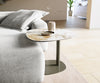 Side Table Aurora 60x60cm Ceramic Minas Melange Beige Metal Frame Titanium