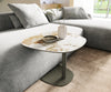 Side Table Aurora 60x60cm Ceramic Minas Melange Beige Metal Frame Titanium