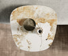 Side Table Aurora 60x60cm Ceramic Minas Melange Beige Metal Frame Titanium