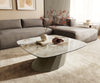 Boat Coffee Table Aurora 90x90cm Ceramic Minas Melange Beige Parabi Frame Metal Titanium