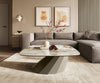 Boat Coffee Table Aurora 90x90cm Ceramic Minas Melange Beige Parabi Frame Metal Titanium