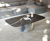 Boat Coffee Table Aurora 140x80cm Ceramic Noir Desir Brown Parabi Frame Stainless Steel Silver