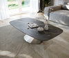 Boat Coffee Table Aurora 140x80cm Ceramic Noir Desir Brown Parabi Frame Stainless Steel Silver