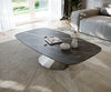 Boat Coffee Table Aurora 140x80cm Ceramic Noir Desir Brown Parabi Frame Metal Silver