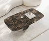 Boat Coffee Table Aurora 140x80cm Ceramic Emperador Extra Lucidato Parabi Frame Metal Silver