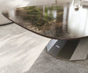 Boat Coffee Table Aurora 140x80cm Ceramic Emperador Extra Lucidato Parabi Frame Metal Silver