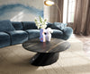 Round Coffee Table Aurora 90x90cm Ceramic Noir Desir Brown Parabi Frame Metal Black