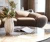 Round Coffee Table Aurora 90x90cm Ceramic Minas Melange Beige Parabi Frame Stainless Steel Silver