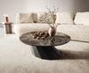 Round Coffee Table Aurora 90x90cm Ceramic Emperador Extra Lucidato Parabi Frame Metal Black