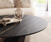Round Coffee Table Aurora 100x100cm Ceramic Noir Desir Brown Parabi Frame Metal Black