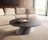 Round Coffee Table Aurora 100x100cm Ceramic Noir Desir Brown Parabi Frame Metal Silver