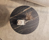 Round Coffee Table Aurora 100x100cm Ceramic Noir Desir Brown Parabi Frame Metal Silver