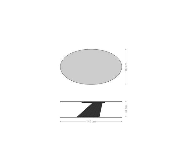Oval Coffee Table Aurora 140x80cm Ceramic Noir Desir Brown Parabi Frame Stainless Steel Silver