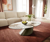Oval Coffee Table Aurora 140x80cm Ceramic Minas Melange Beige Parabi Frame Metal Titanium