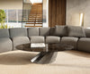 Oval Coffee Table Aurora 140x80cm Ceramic Emperador Extra Lucidato Parabi Frame Stainless Steel Silver