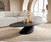 Oval Coffee Table Aurora 140x75cm Ceramic Noir Desir Brown Parabi Frame Metal Black