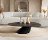 Oval Coffee Table Aurora 140x75cm Ceramic Noir Desir Brown Parabi Frame Metal Black