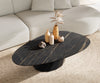 Oval Coffee Table Aurora 140x75cm Ceramic Noir Desir Brown Parabi Frame Metal Black