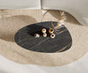 Oval Coffee Table Aurora 140x75cm Ceramic Noir Desir Brown Parabi Frame Metal Black