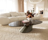 Oval Coffee Table Aurora 140x75cm Ceramic Emperador Extra Lucidato Parabi Frame Metal Titanium