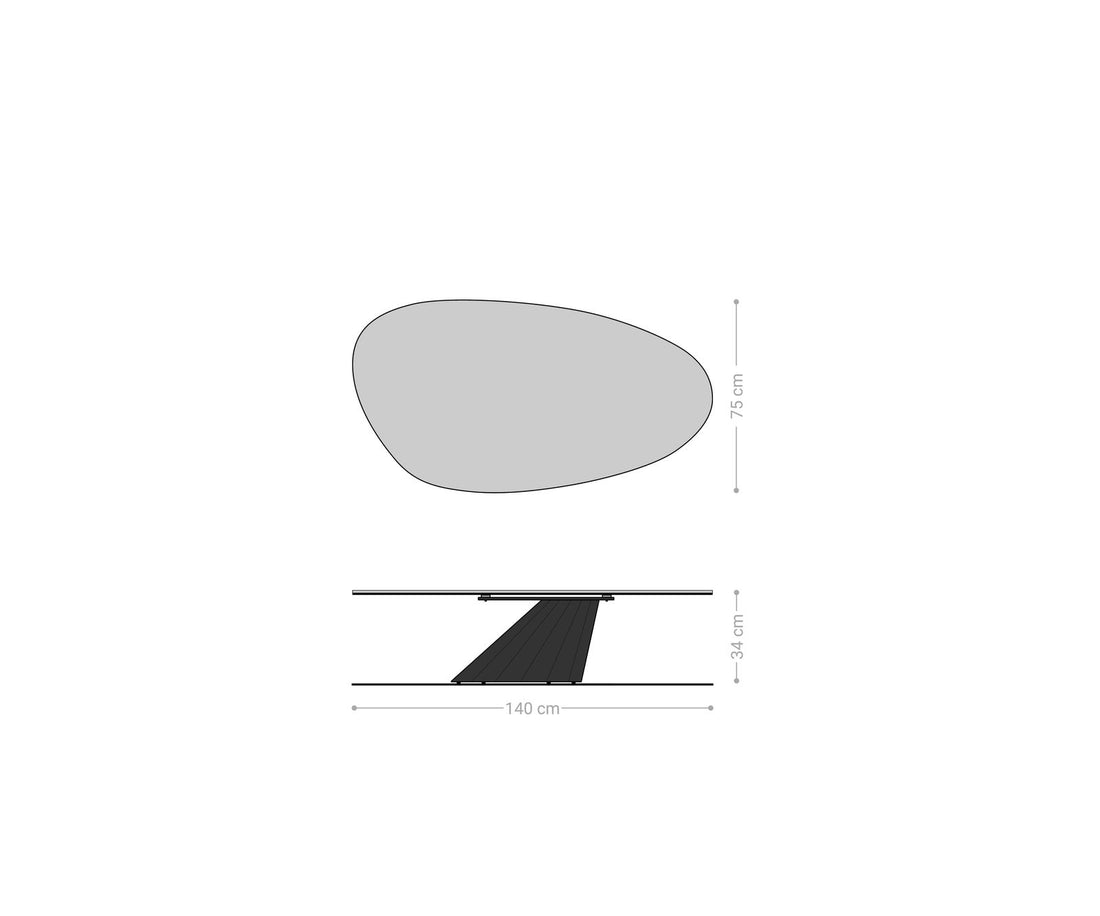 Oval Coffee Table Aurora 140x75cm Ceramic Emperador Extra Lucidato Parabi Frame Metal Silver