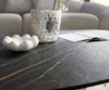 Coffee Table Aurora 140x76cm Ceramic Noir Desir Brown Parabi Frame Metal Black