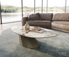 Coffee Table Aurora 140x76cm Ceramic Minas Melange Beige Parabi Frame Metal Titanium