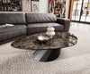 Coffee Table Aurora 140x76cm Ceramic Emperador Extra Lucidato Parabi Frame Metal Black