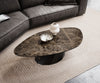 Coffee Table Aurora 140x76cm Ceramic Emperador Extra Lucidato Parabi Frame Metal Black
