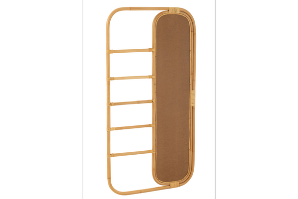 Wall Mirror Ladder 152cm Rattan Natural