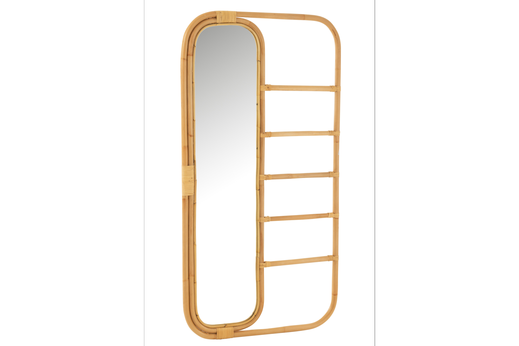Wall Mirror Ladder 152cm Rattan Natural