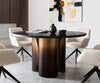 Round Dining Table Adenza 140x140cm Marble Black Metal Frame Gold