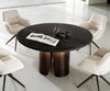 Round Dining Table Adenza 140x140cm Marble Black Metal Frame Gold