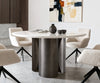 Round Dining Table Adenza 140x140cm Marble White Metal Frame Graphite