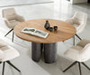 Round Dining Table Adenza 140x140cm Acacia Wood Natural Metal Frame Graphite
