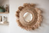 Round Wall Mirror Banana Leaf 90cm Natural