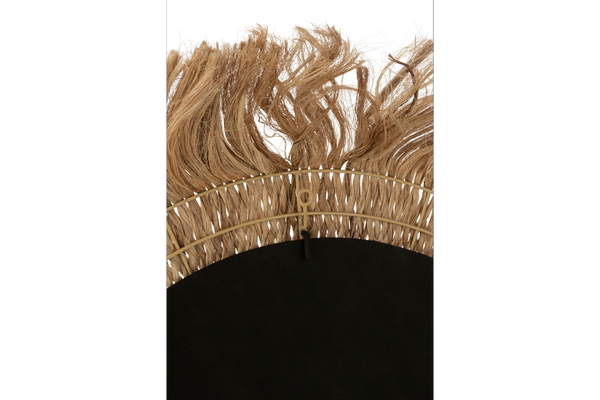 Round Wall Mirror Banana Leaf 120cm Natural