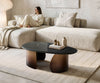 Coffee Table Marvello 100x50cm Marble Black Metal Frame Gold