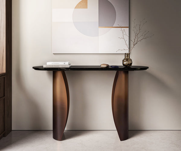 Console Table Solena 135x40cm Marble Black Metal Gold