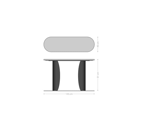 Console Table Solena 135x40cm Marble Black Metal Gold