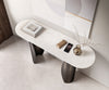 Console Table Solena 135x40cm Marble White Metal Black