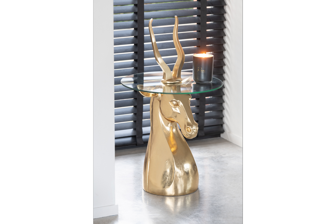 Round Side Table Antelope 83cm Gold