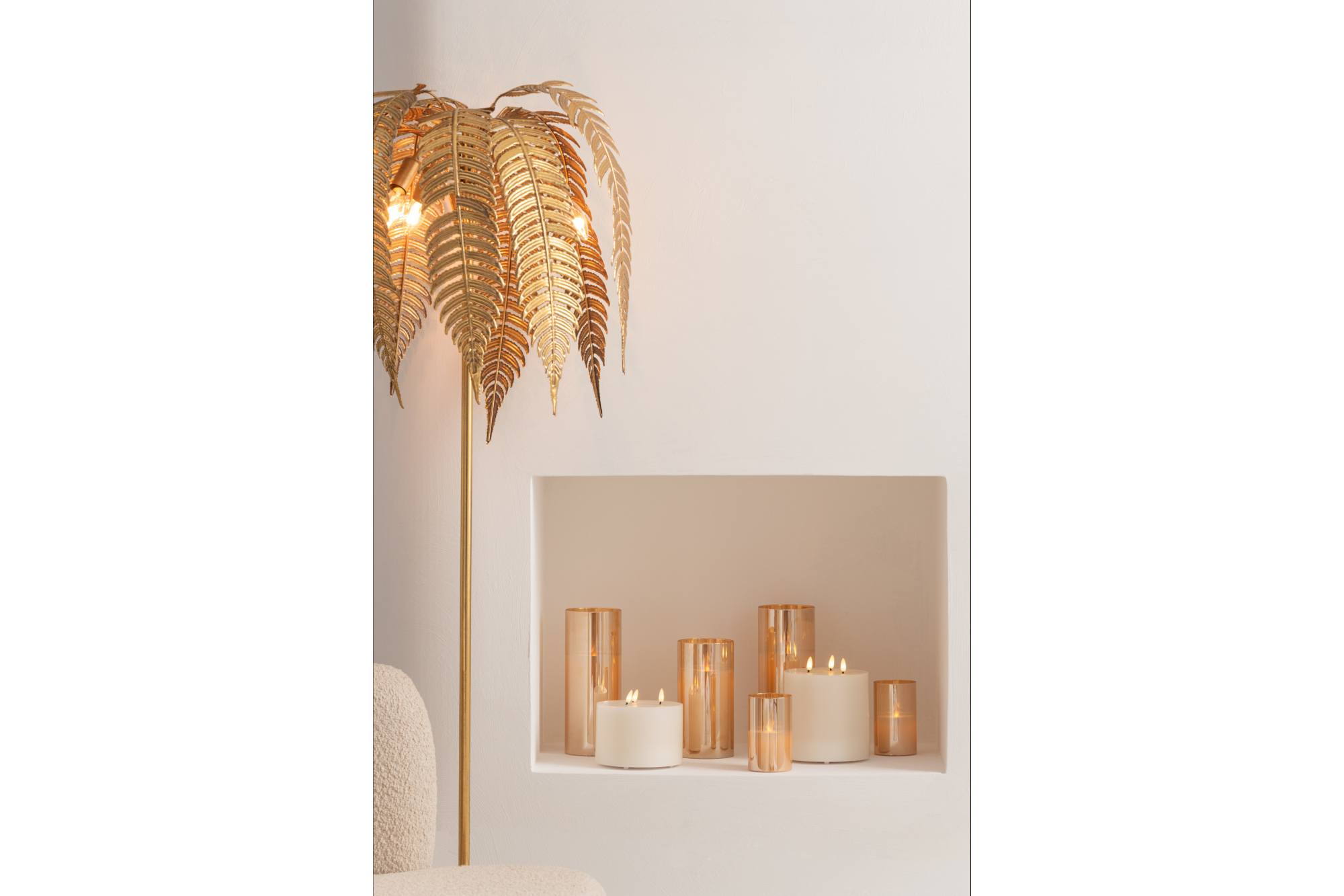 Floor Lamp Leafs 166cm Metal Gold